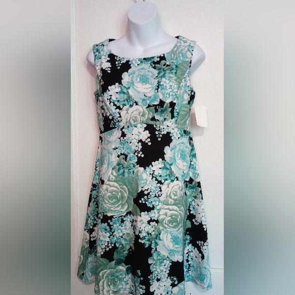 connected apparel Dresses & Skirts - 🌺BUNDLE ONLY🌺 Connected Apparel Floral Black and Green Dress